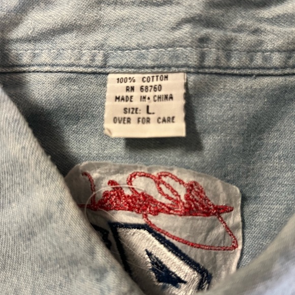 Ken Bouchard Signed Stp Racing Vintage NASCAR Button Up Denim Jean Shirt - Picture 7 of 12